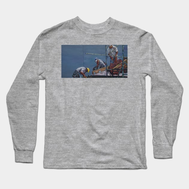 roofers Long Sleeve T-Shirt by adelgadoart